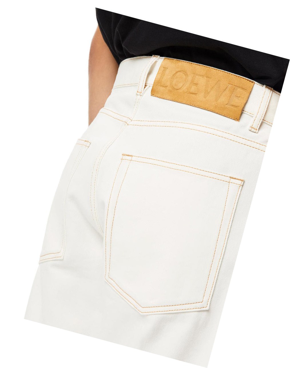 Loewe Boot cut trousers in denim Blanche | 7054JVDAO