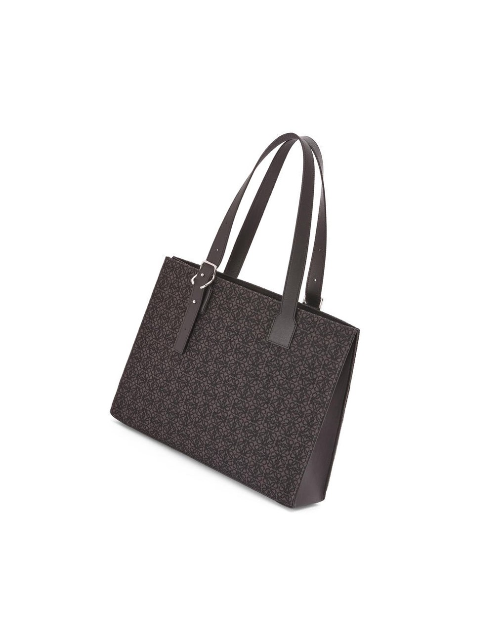 Loewe Boucle Horizontal tote in Anagram jacquard and calfskin Noir | 9731ZHCFN