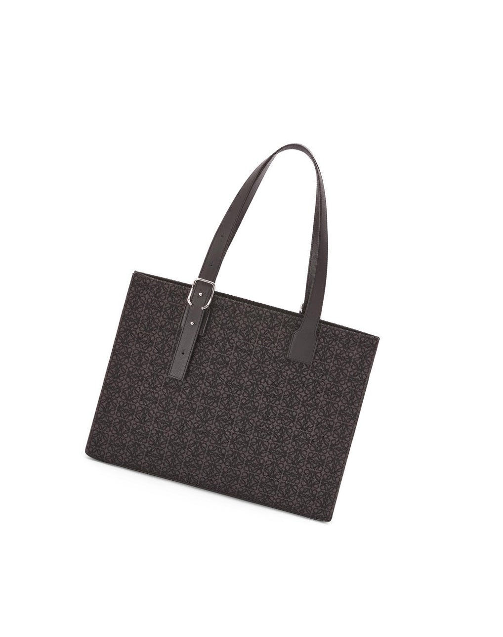 Loewe Boucle Horizontal tote in Anagram jacquard and calfskin Noir | 9731ZHCFN