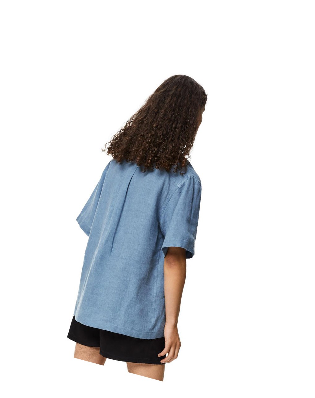 Loewe Bowling shirt in linen Bleu | 0431ZKCXA