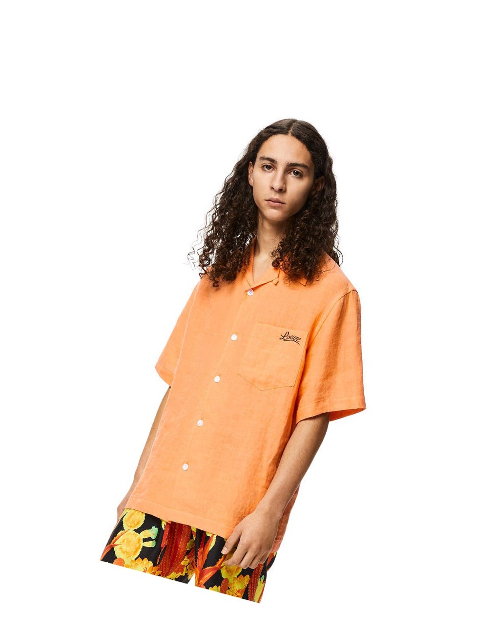 Loewe Bowling shirt in linen Mandarin | 9154EGHYL