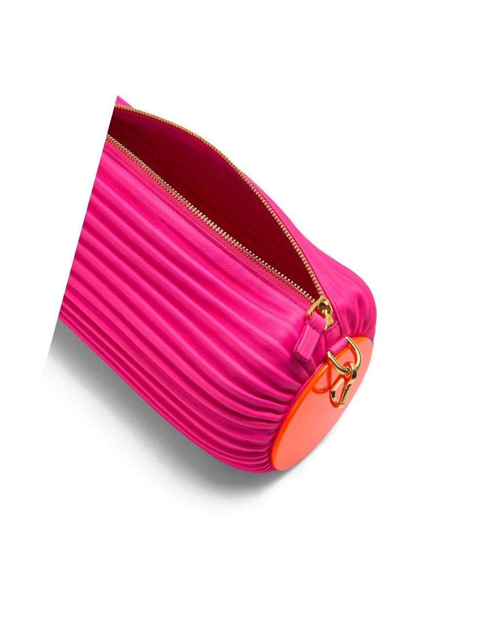 Loewe Bracelet Pouch in pleated nappa and acetate Rose | 5309VUXCI