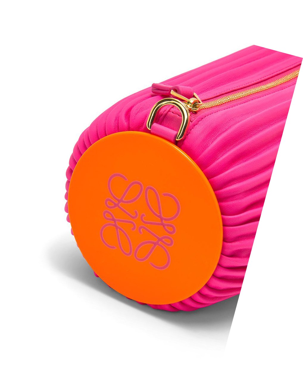 Loewe Bracelet Pouch in pleated nappa and acetate Rose | 5309VUXCI