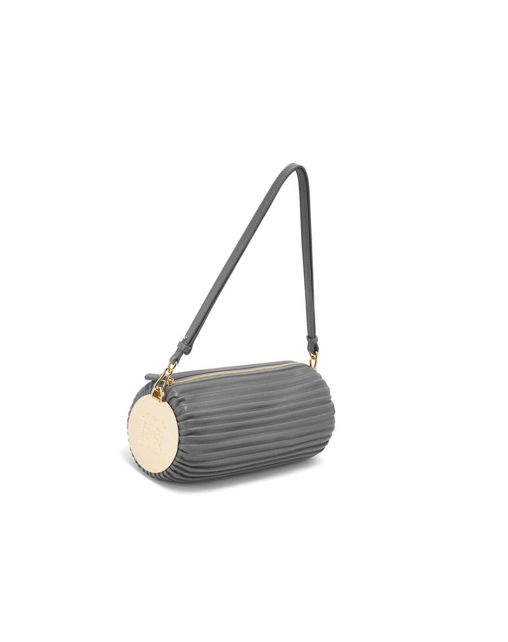 Loewe Bracelet pouch in nappa calfskin and brass Grise | 0637LIFXS