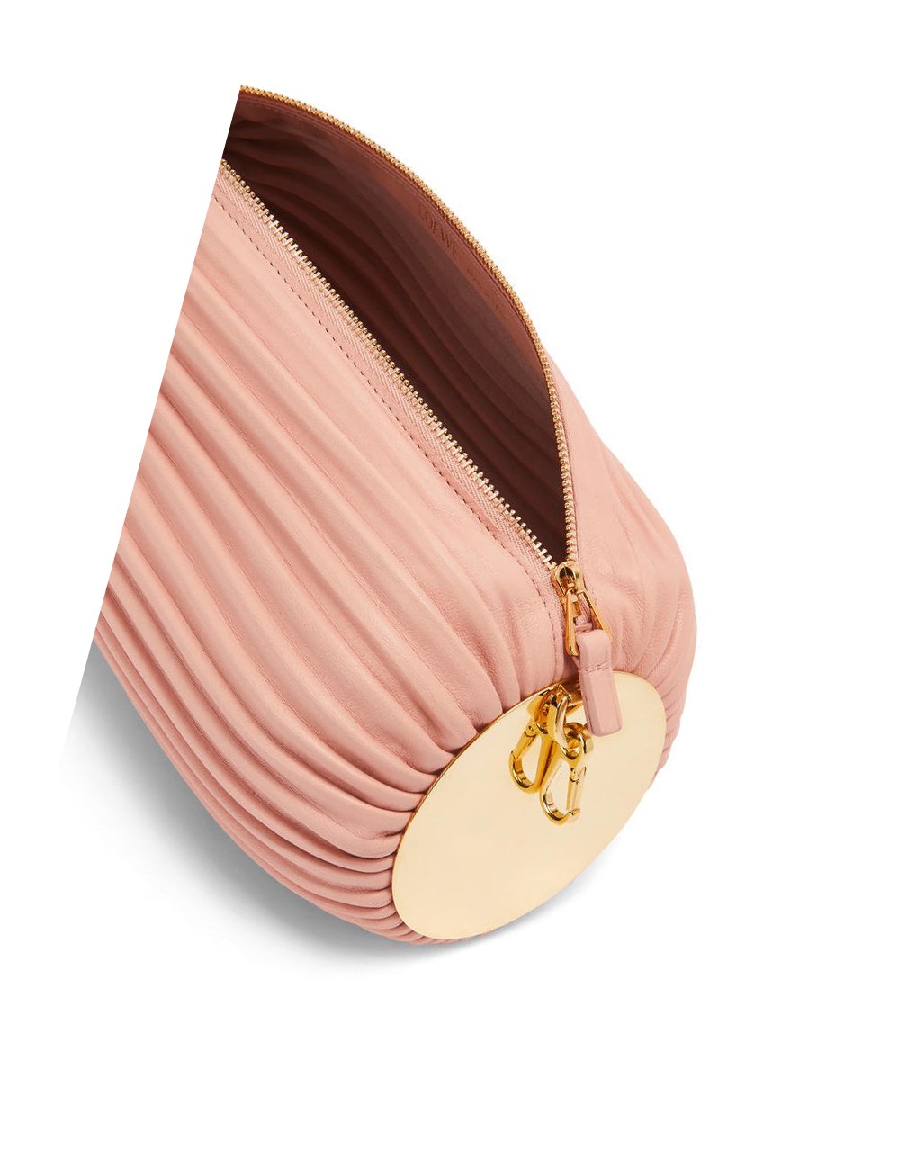 Loewe Bracelet pouch in nappa calfskin and brass Rose | 2509FTWZD