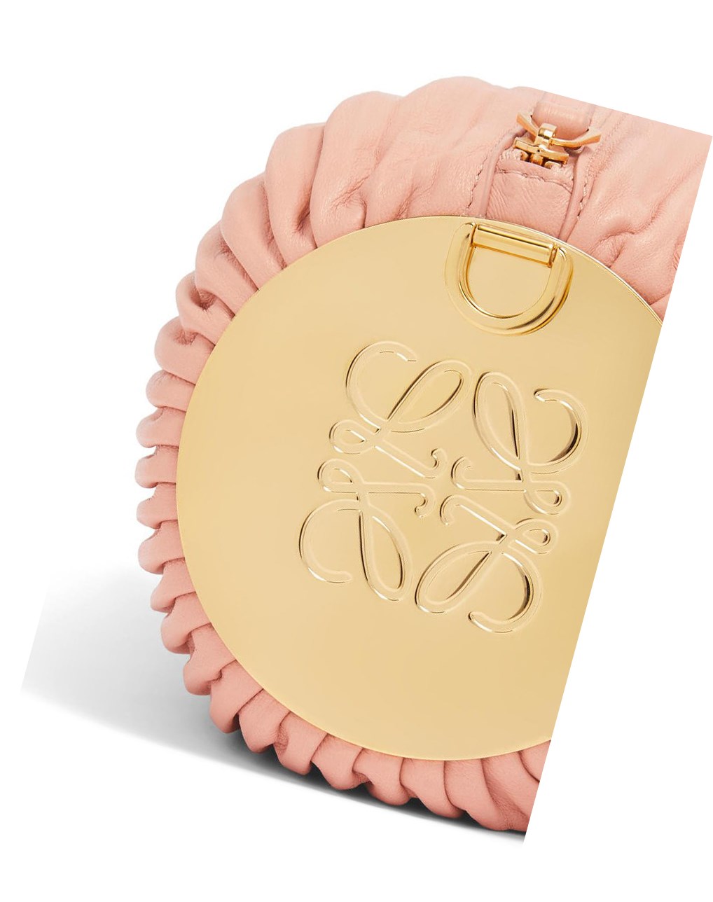 Loewe Bracelet pouch in nappa calfskin and brass Rose | 2509FTWZD