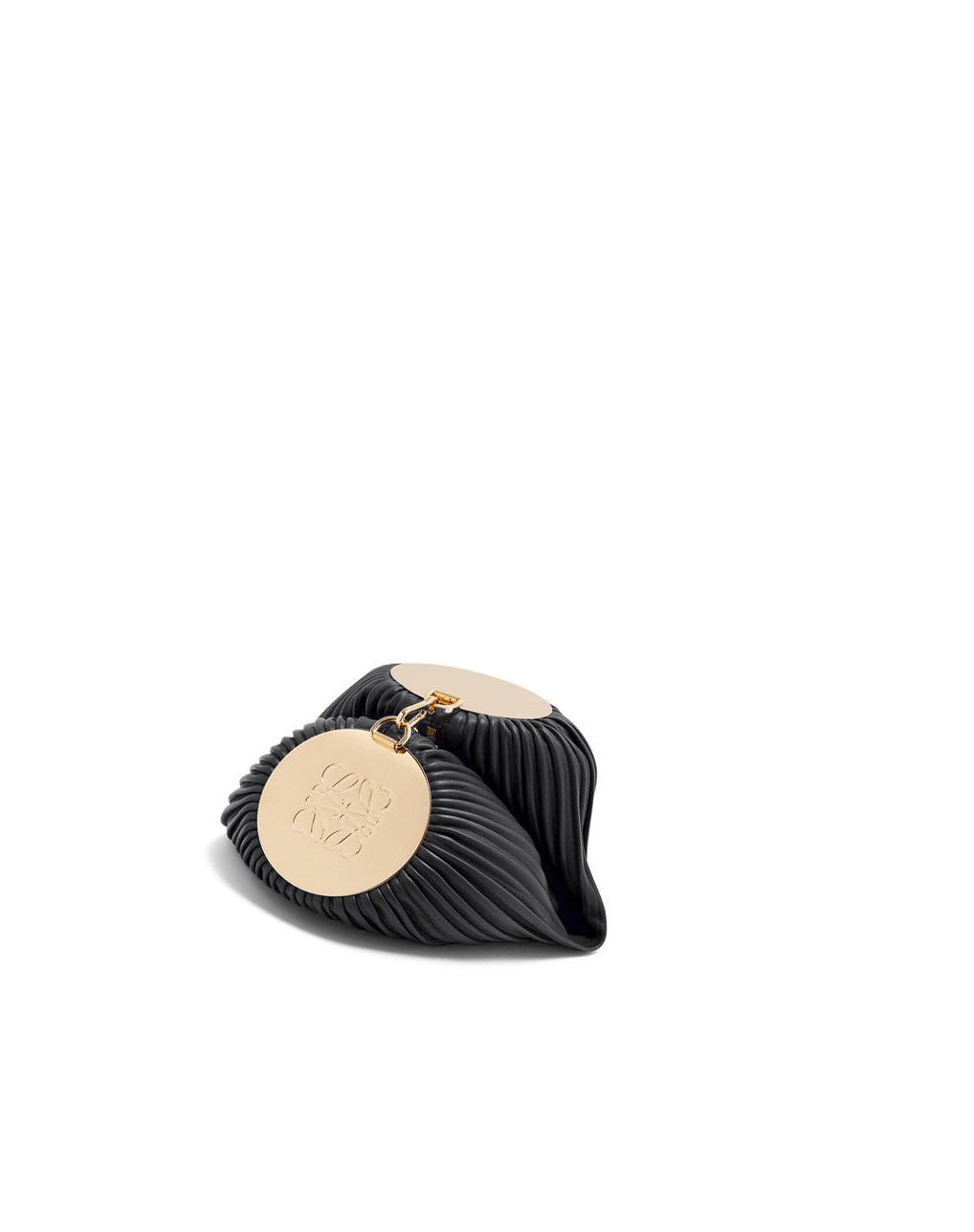 Loewe Bracelet pouch in pleated nappa Noir | 1946FWJBS