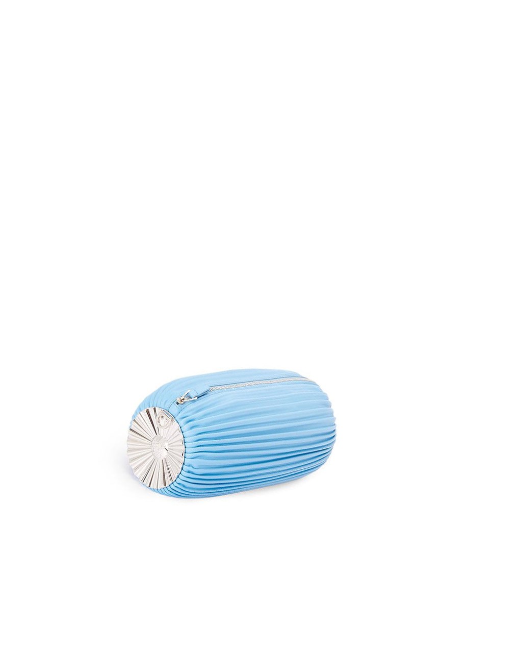 Loewe Bracelet pouch in pleated nappa with solar metal panel Bleu | 0425QOHDF