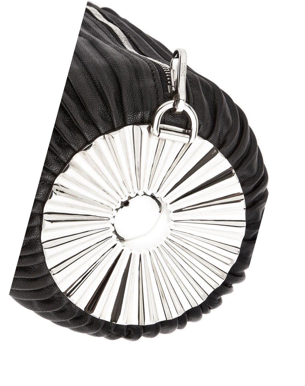 Loewe Bracelet pouch in pleated nappa with solar metal panel Noir | 2605HYGMB