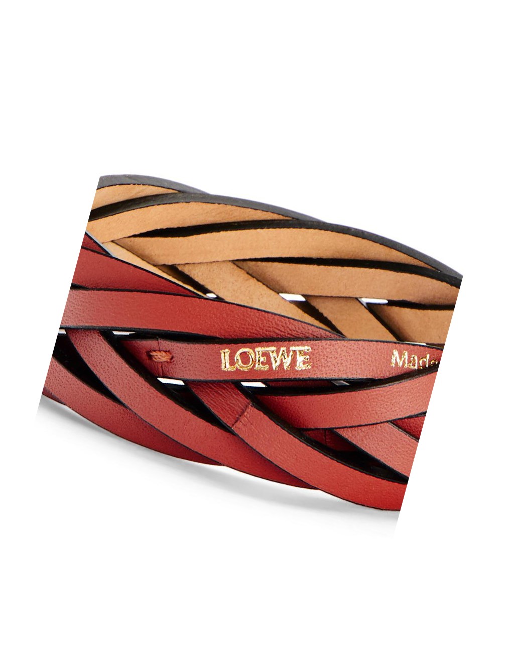 Loewe Braided bangle in classic calfskin Rouge Foncé | 2381YBQRT