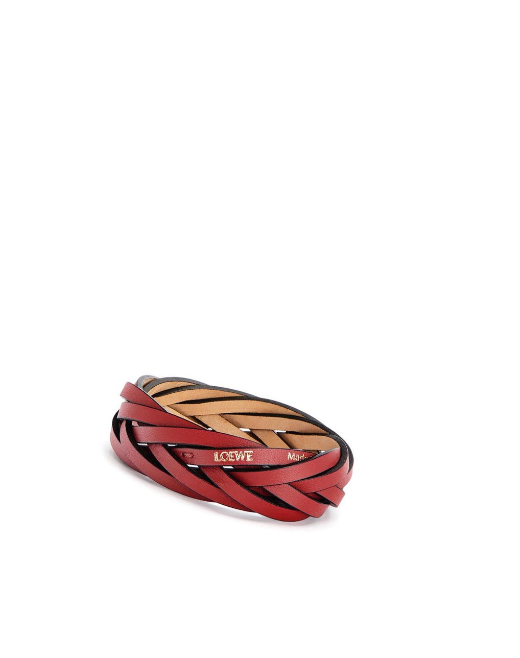 Loewe Braided bangle in classic calfskin Rouge Foncé | 2381YBQRT