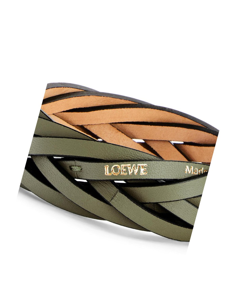 Loewe Braided bangle in classic calfskin Vert | 7352MYFQH