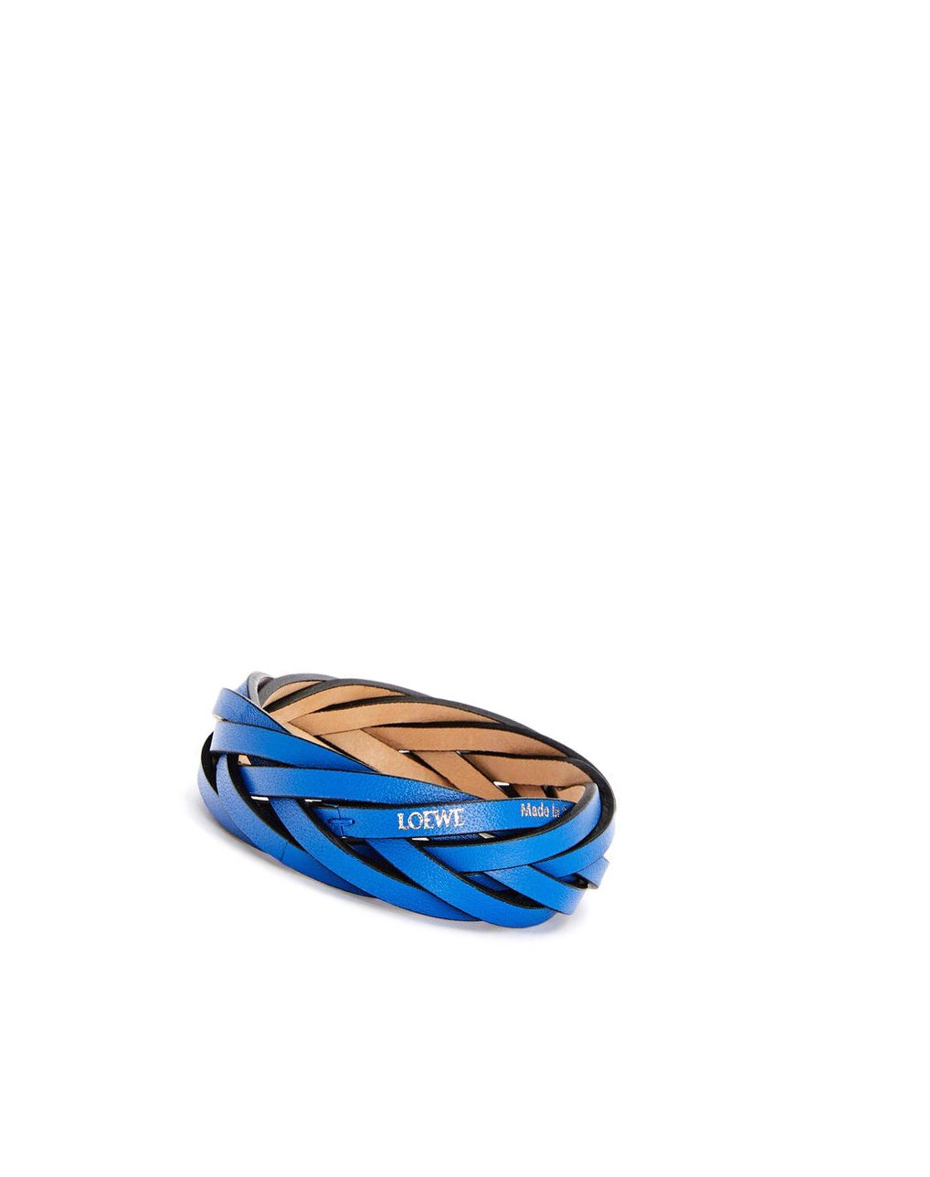 Loewe Braided bangle in classic calfskin Bleu | 8649OCHXB