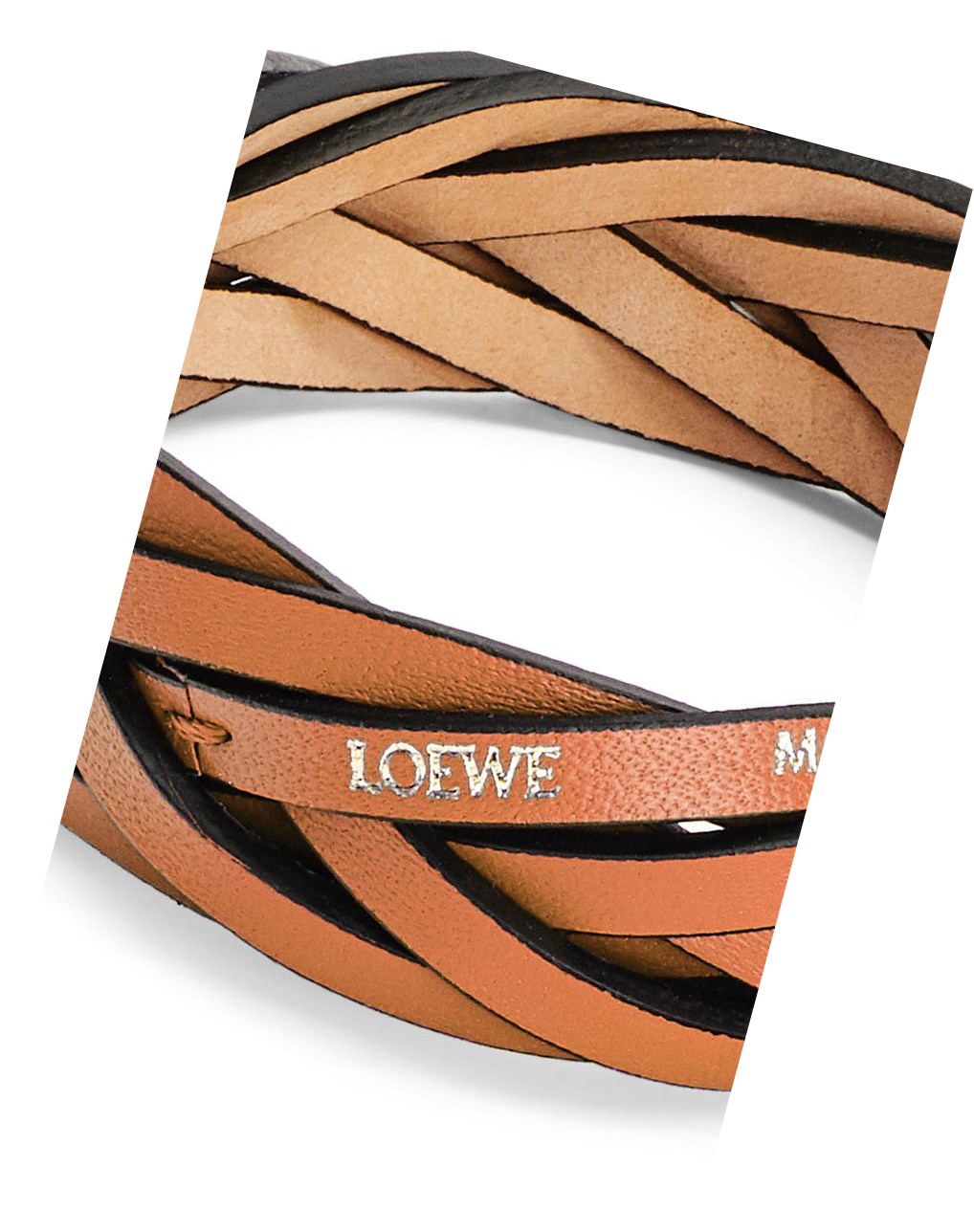 Loewe Braided bangle in classic calfskin Tan | 8743ACDIY