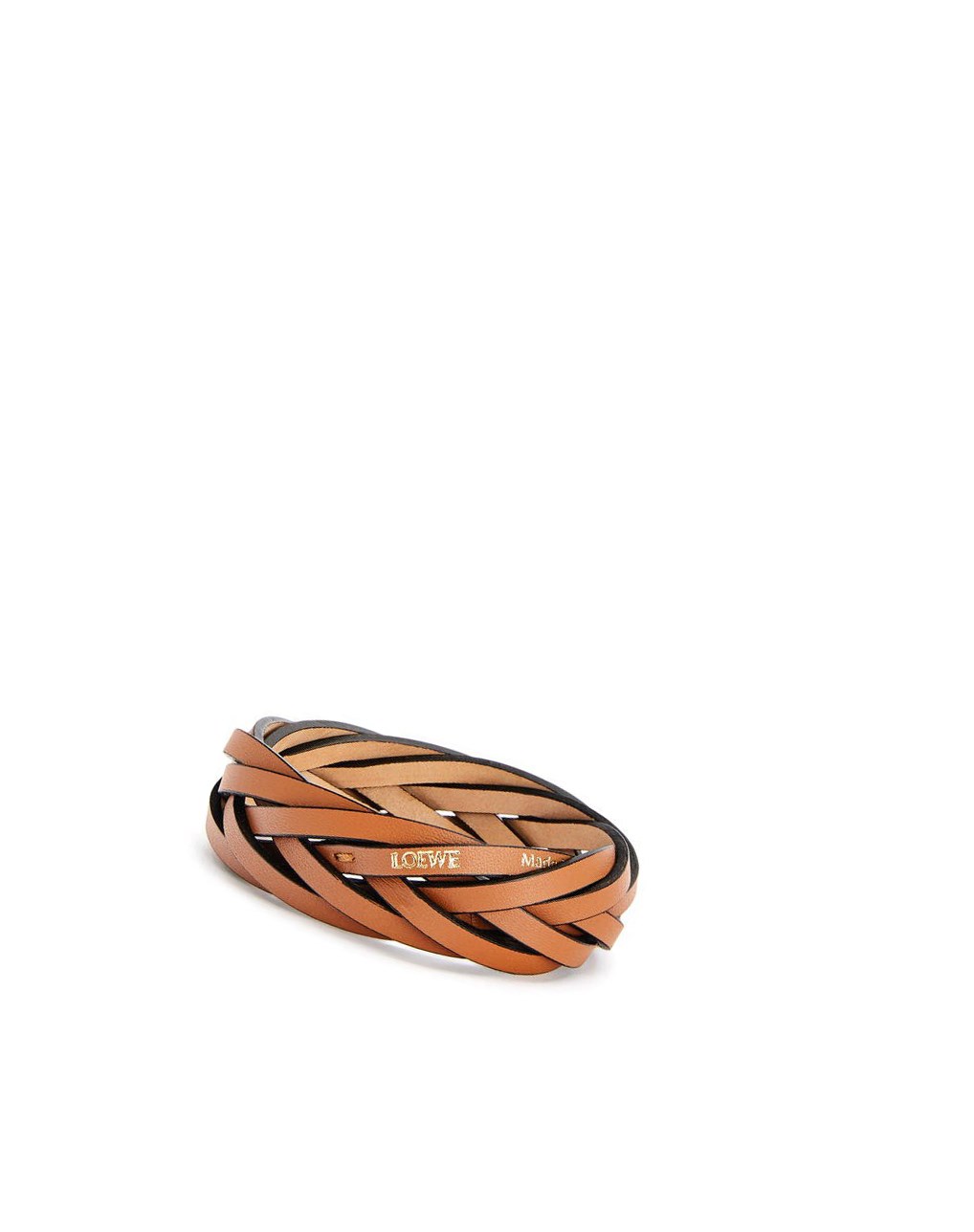 Loewe Braided bangle in classic calfskin Tan | 8743ACDIY