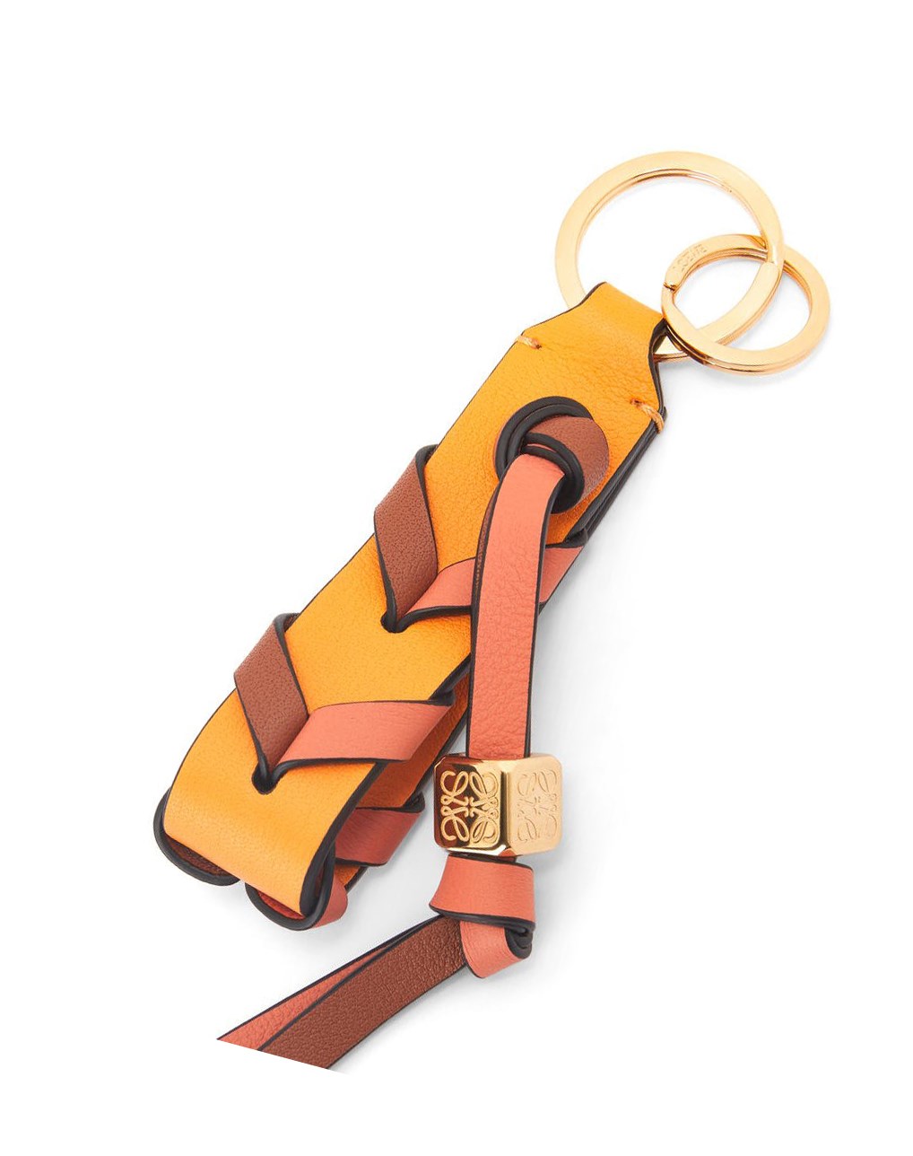 Loewe Braided strap keyring in calfskin Corail | 4123TFSEP