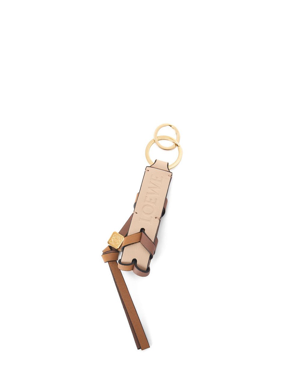 Loewe Braided strap keyring in calfskin Nude / Warm Desert | 4619ARJFX