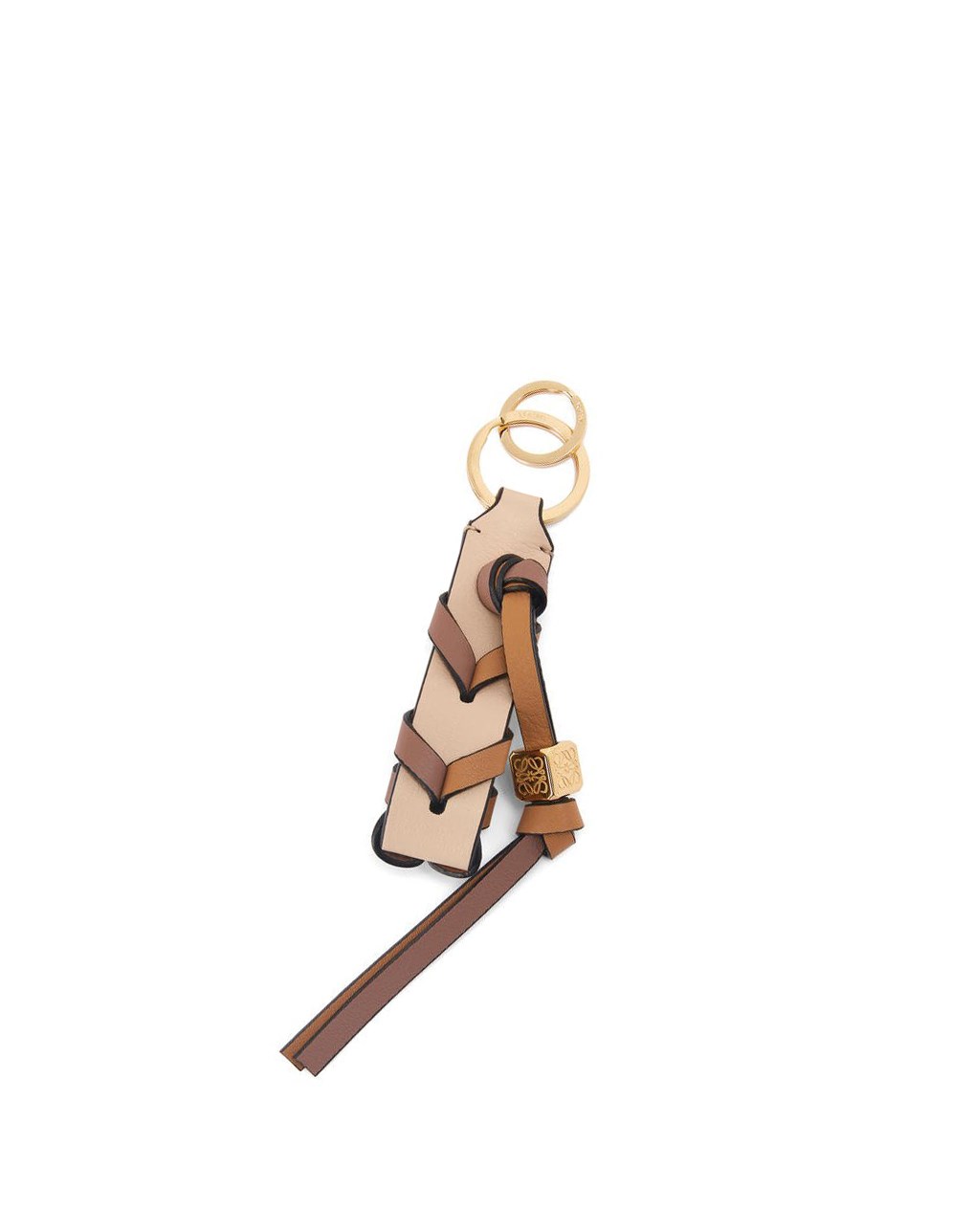 Loewe Braided strap keyring in calfskin Nude / Warm Desert | 4619ARJFX