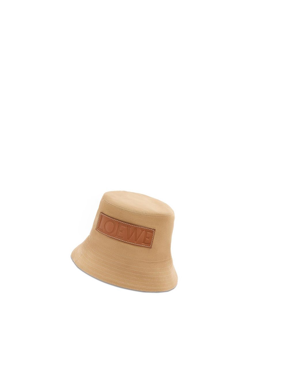 Loewe Bucket hat in canvas and calfskin Sable | 4571VCTRA