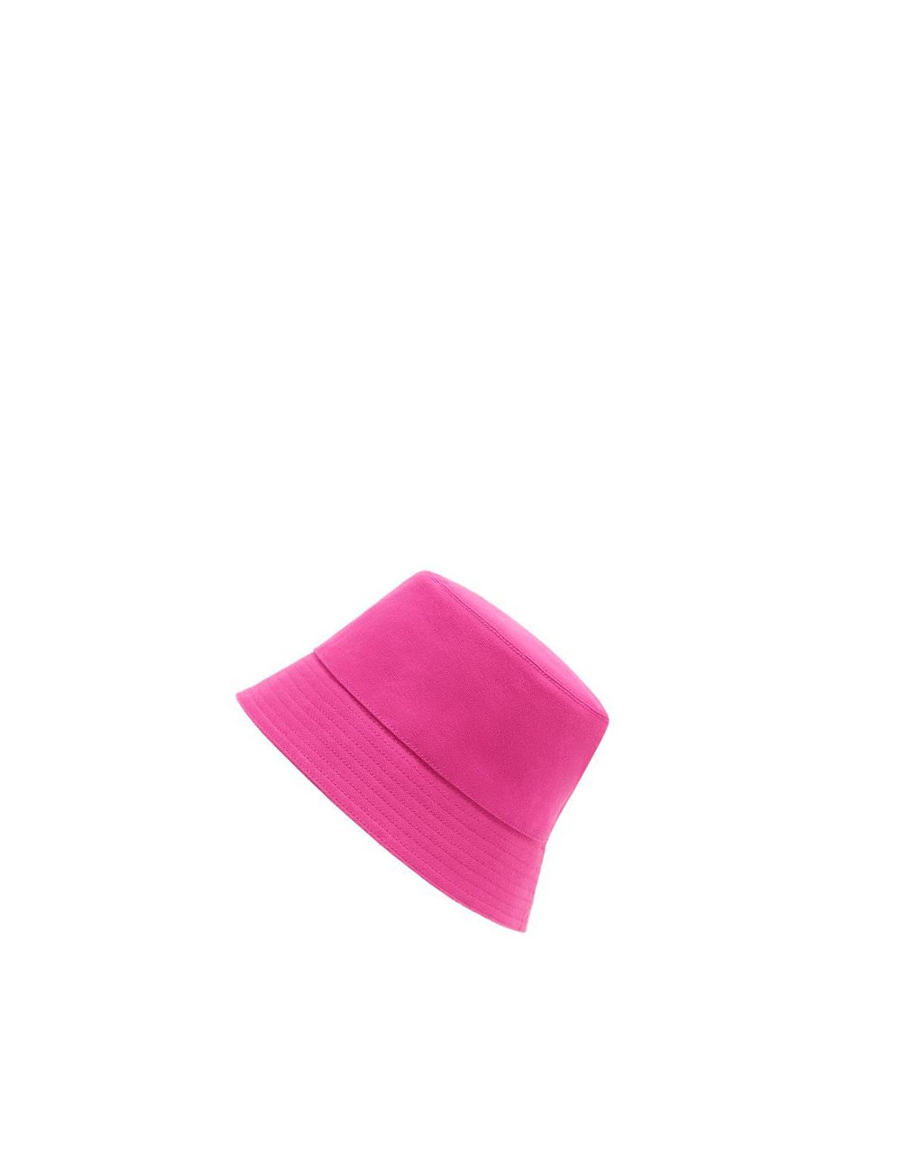 Loewe Bucket hat in canvas and calfskin Magenta / Tan | 9361KDGZF