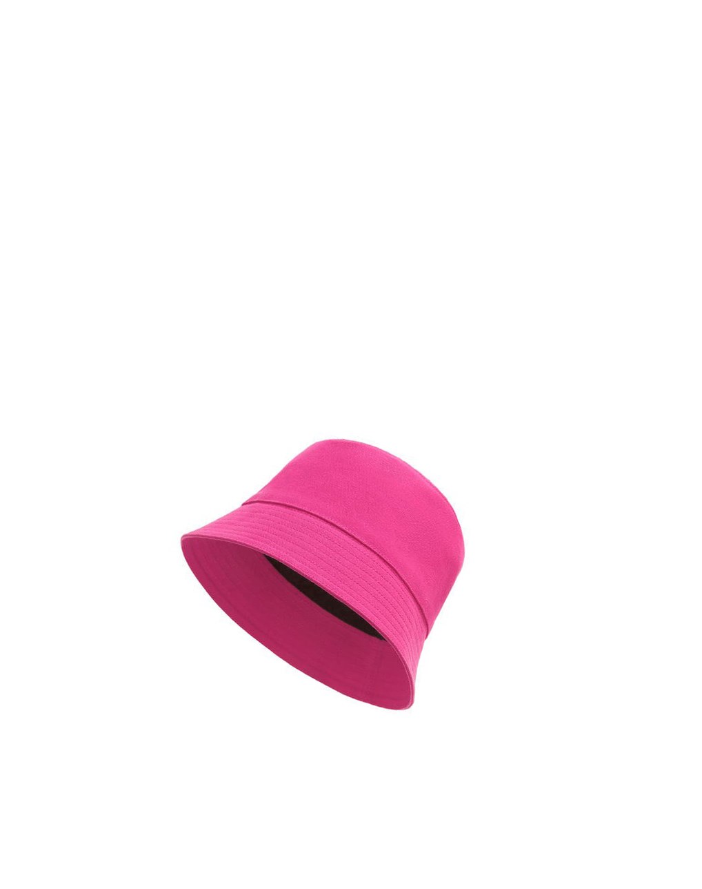 Loewe Bucket hat in canvas and calfskin Magenta / Tan | 9361KDGZF