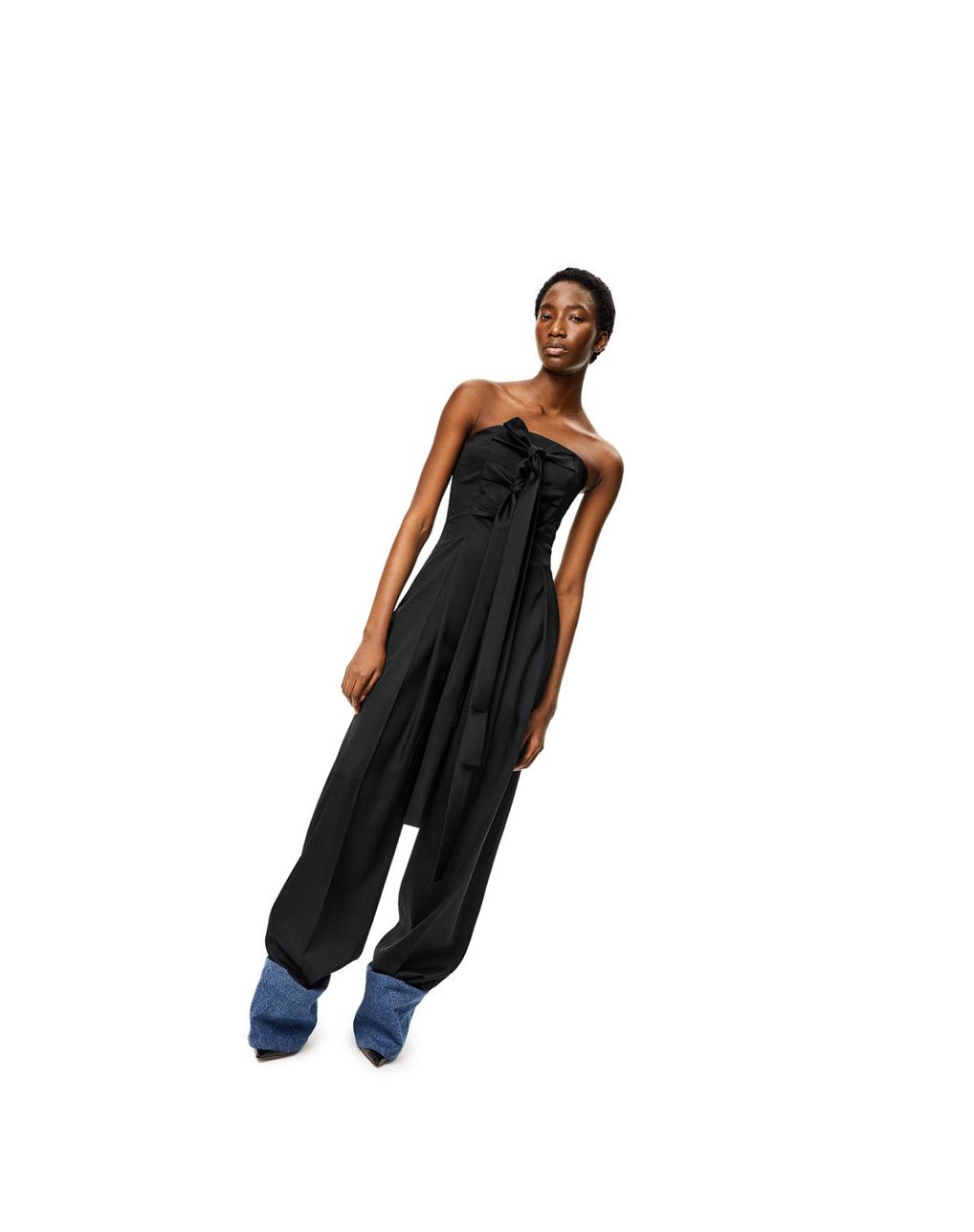 Loewe Bustier jumpsuit in wool and silk Noir | 7413VXZIT