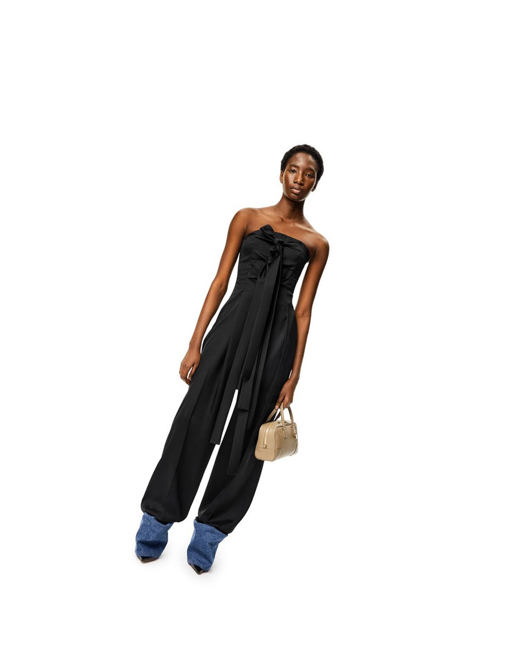 Loewe Bustier jumpsuit in wool and silk Noir | 7413VXZIT