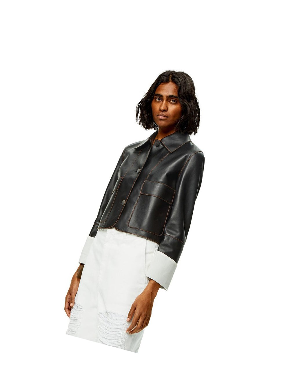 Loewe Button jacket in nappa Noir | 4096JCWOV