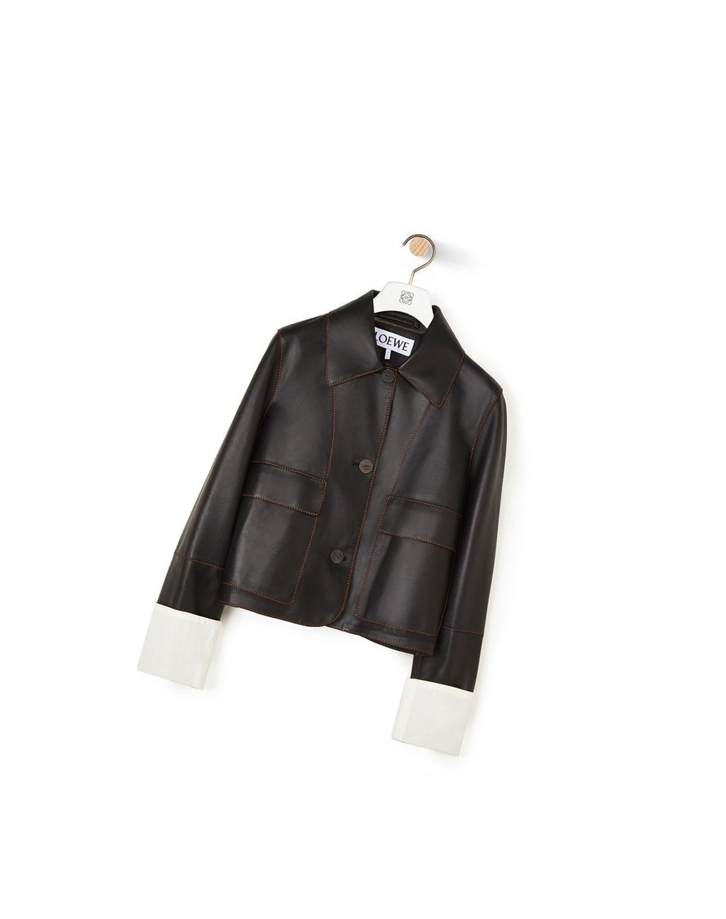 Loewe Button jacket in nappa Noir | 6297FKBTC