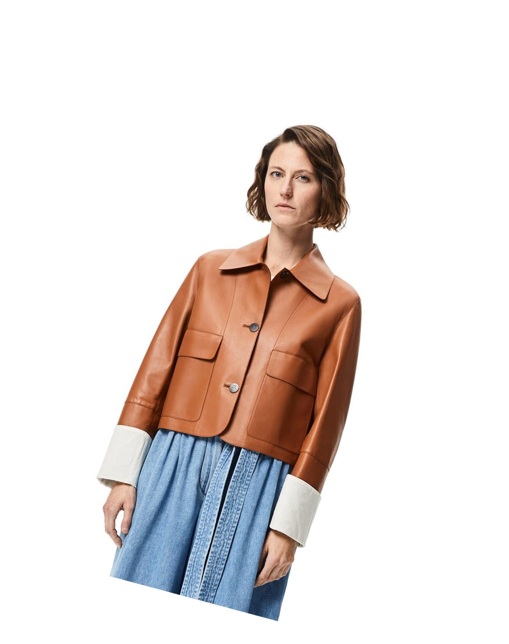 Loewe Button jacket in nappa Tan | 6591LRQVZ