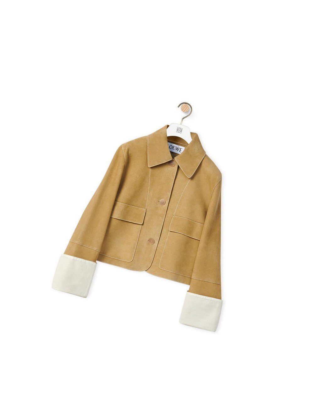 Loewe Button jacket in suede Doré | 1930CEZPV