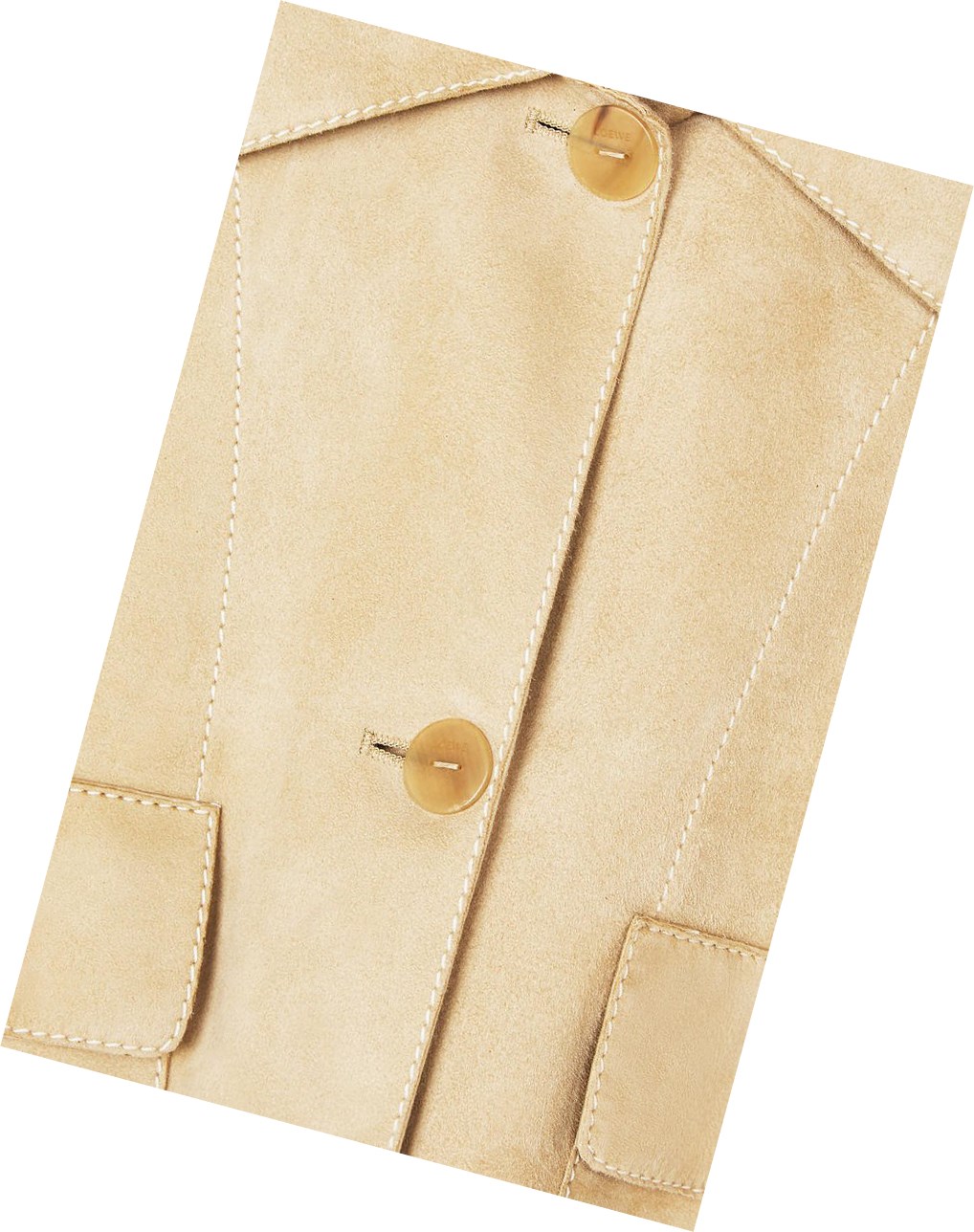 Loewe Button jacket in suede Doré | 6408YJEFS