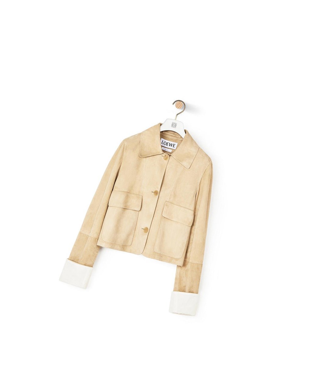 Loewe Button jacket in suede Doré | 6408YJEFS