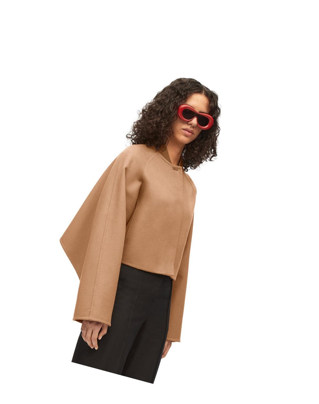 Loewe Button jacket in wool and cashmere Camel | 3965TOMIL