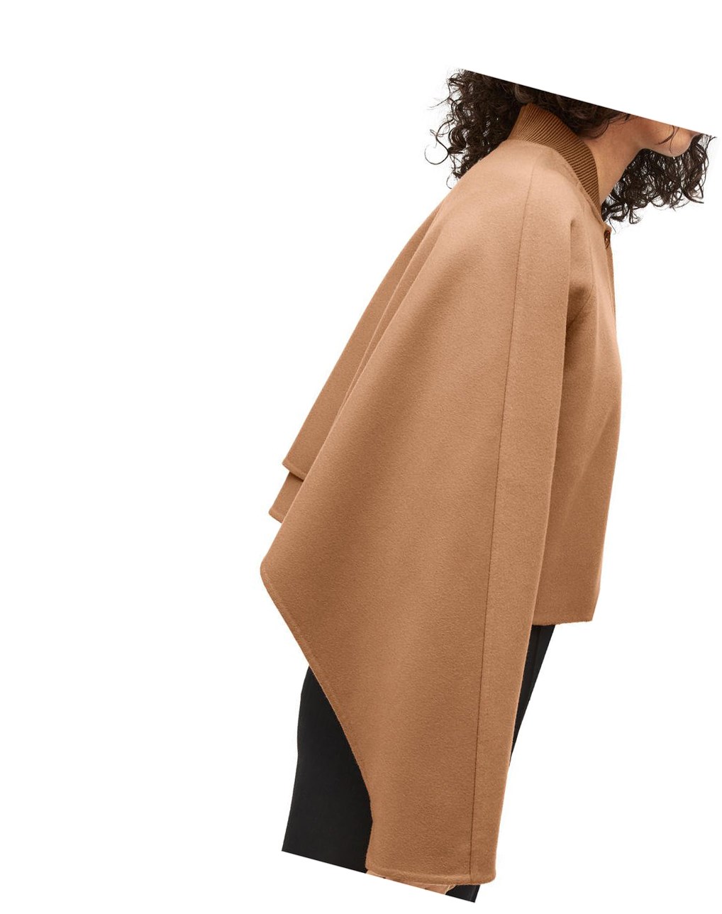 Loewe Button jacket in wool and cashmere Camel | 3965TOMIL