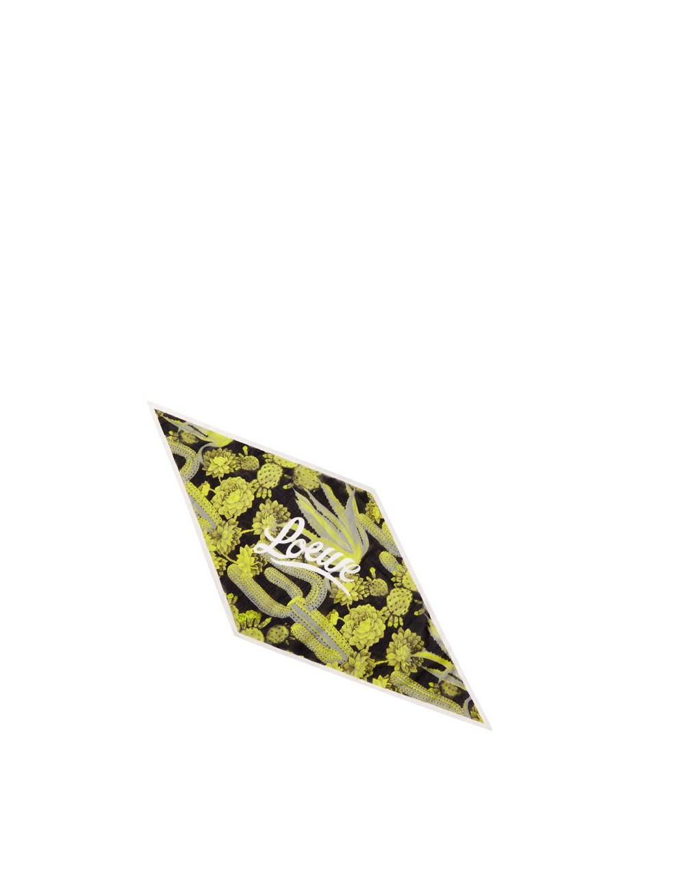 Loewe Cactus lozenge scarf in cotton and silk Vert Multicolore | 2548NLUSY