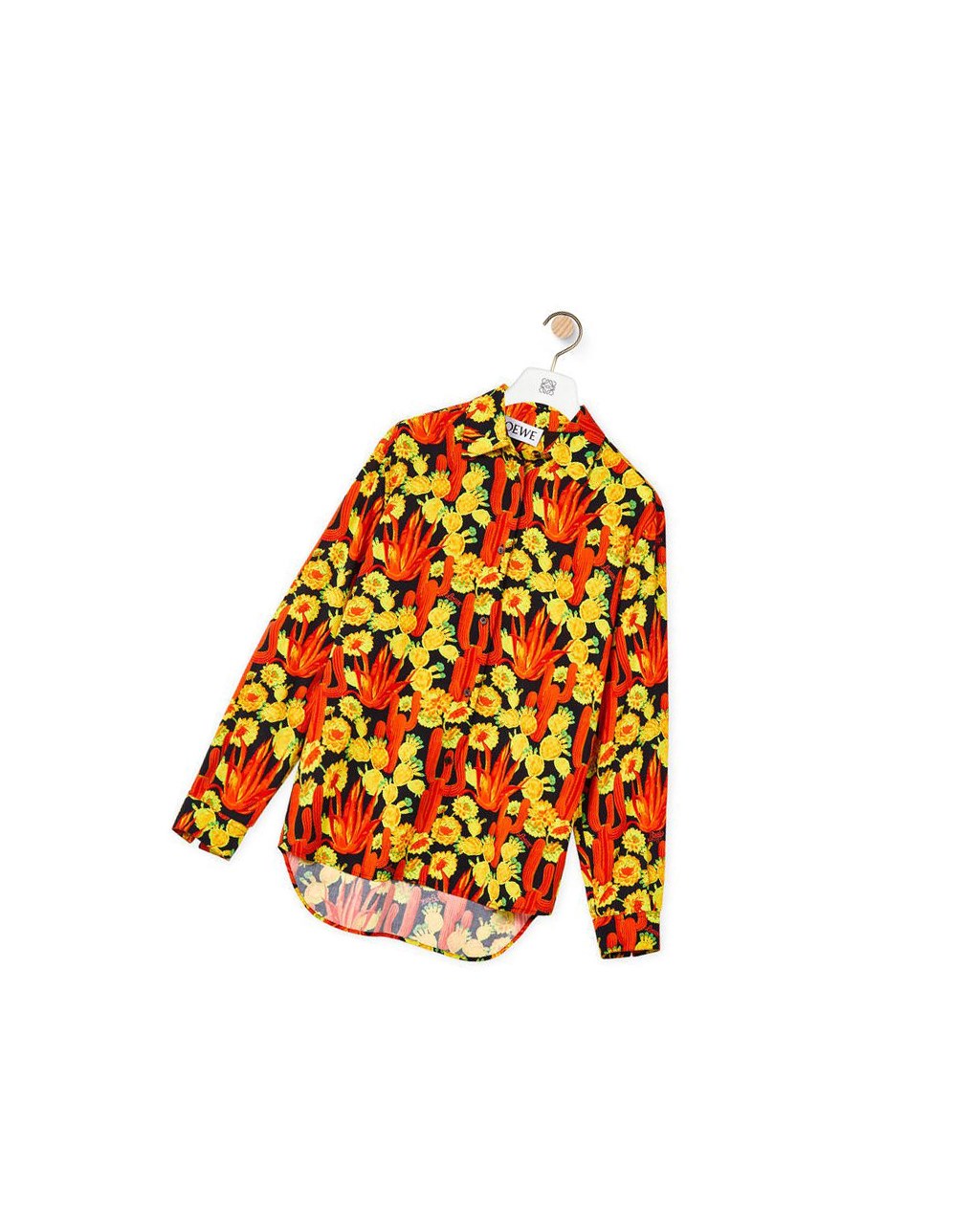 Loewe Cactus print shirt in viscose Noir Orange Doré | 1970QRFYN