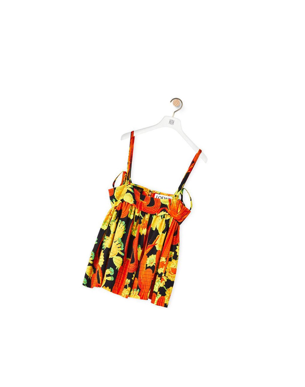 Loewe Cactus print top in viscose Noir Orange Doré | 4792MVHWP