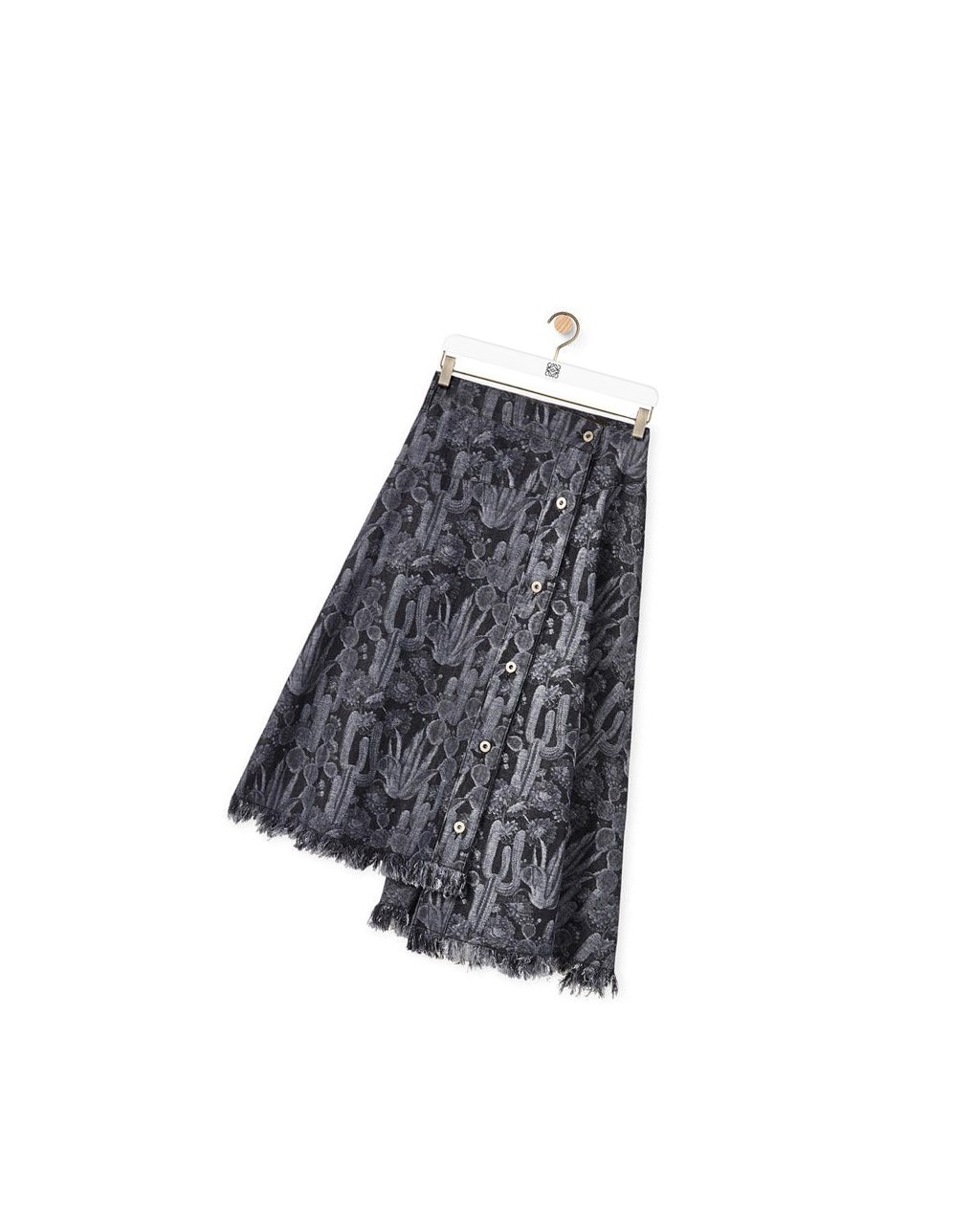 Loewe Cactus skirt in denim Noir Blanche | 0316FOWBM