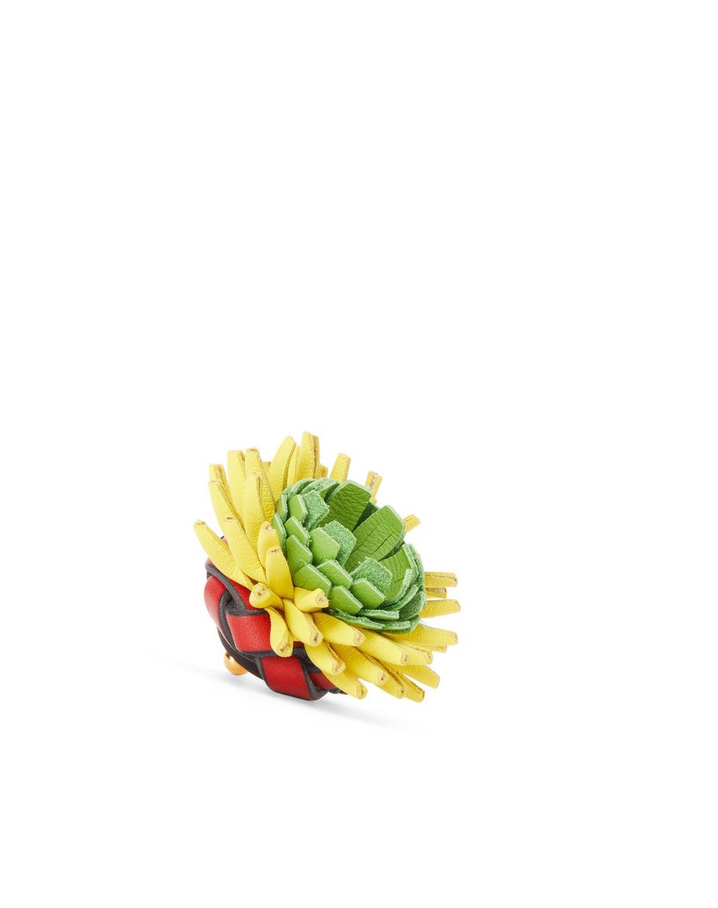 Loewe Cactus stud flower in classic calfskin Rouge Jaune | 8620KHZPD