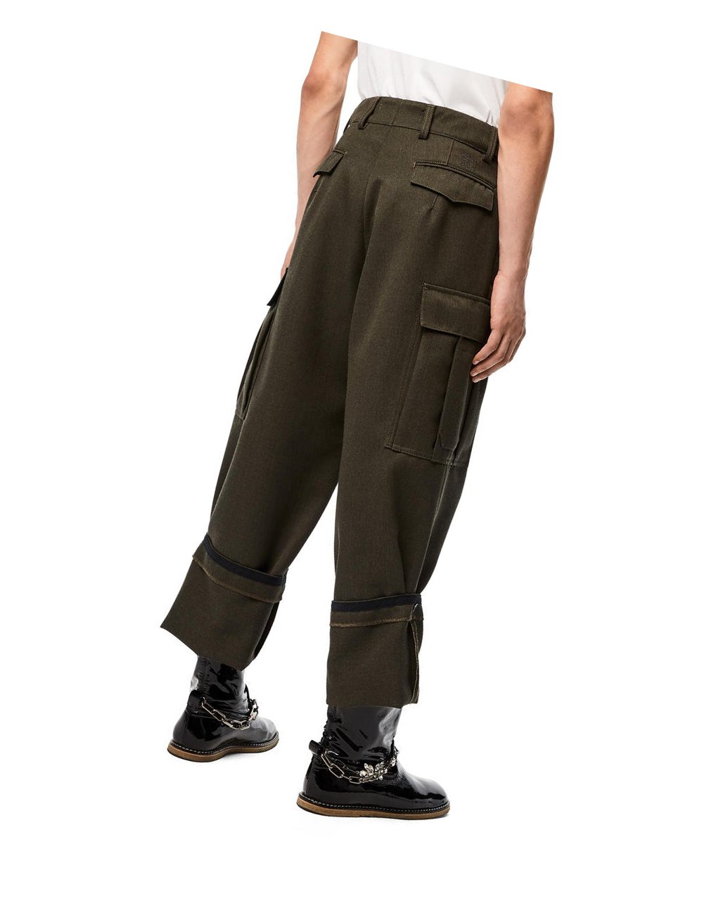 Loewe Cargo trousers in wool Kaki Vert | 2457ZBKHO