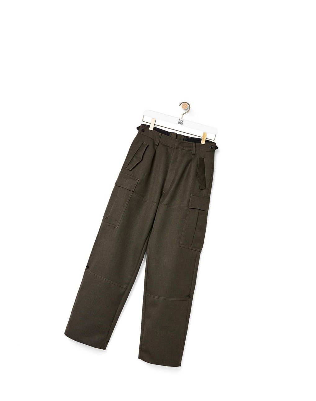 Loewe Cargo trousers in wool Kaki Vert | 2457ZBKHO