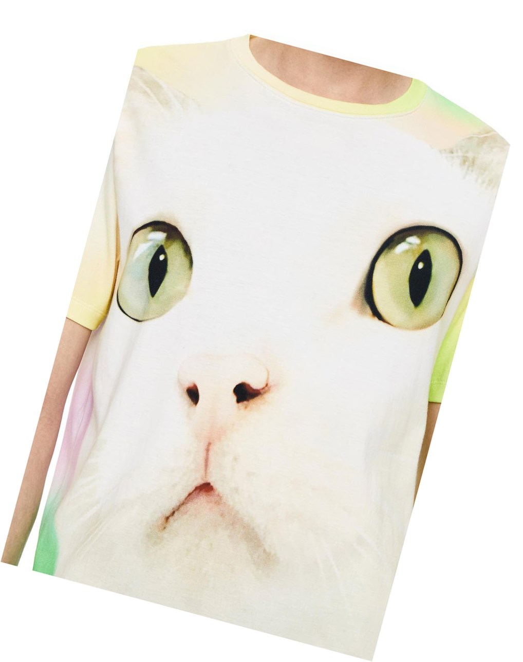 Loewe Cat all-over print T-shirt in cotton Blanche Multicolore | 2617HGNIT