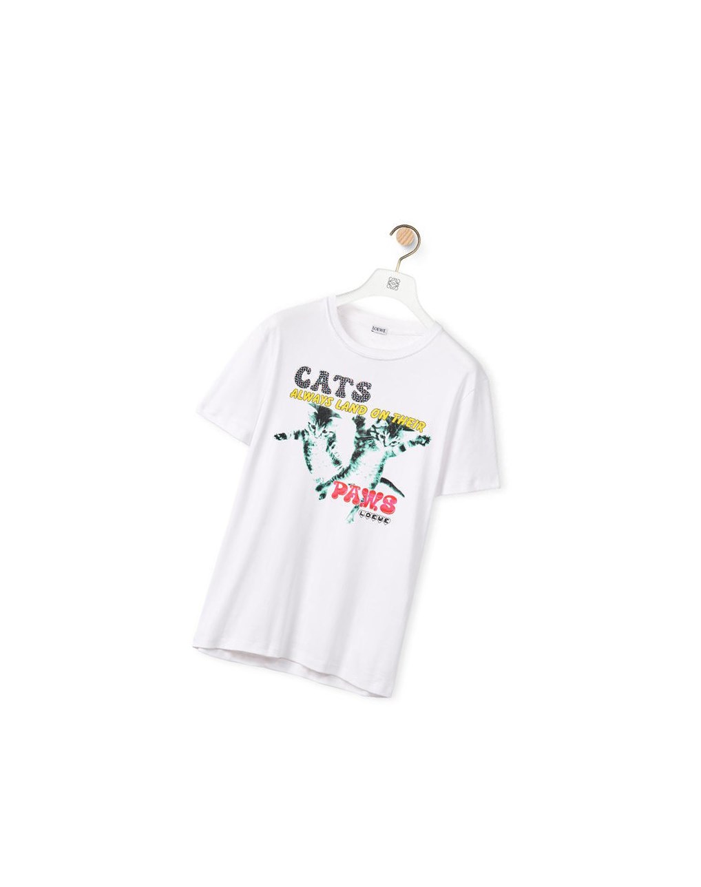 Loewe Cat print T-shirt in cotton Blanche | 0256HDSAX