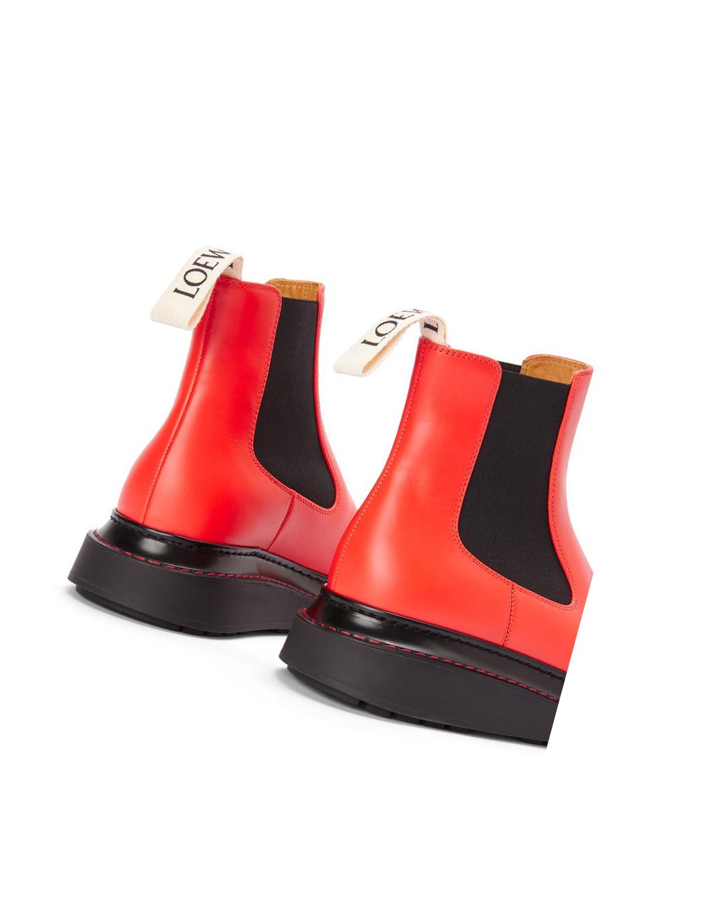 Loewe Chelsea boot in calfskin Rouge Orange | 2084LMENU