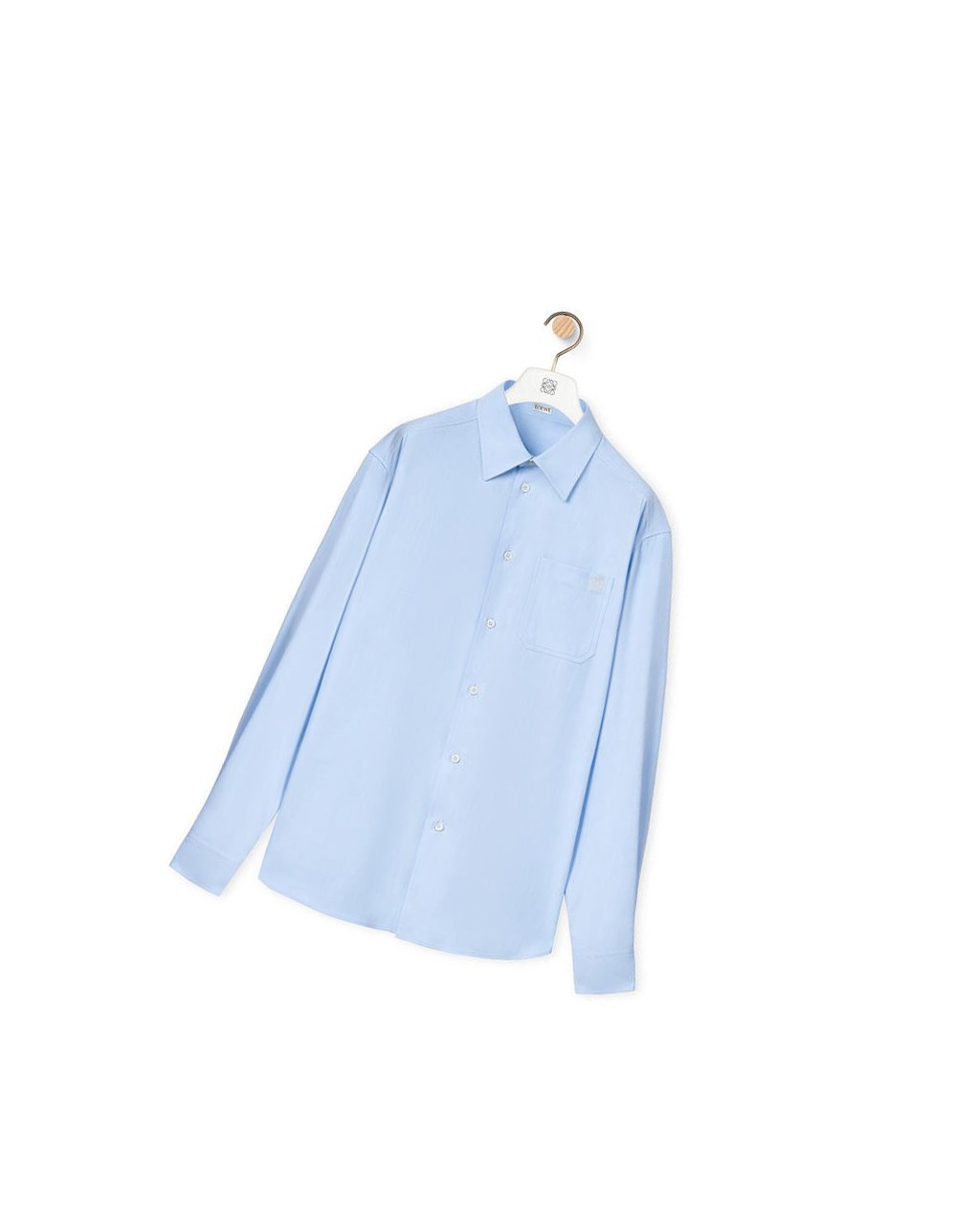 Loewe Chest pocket check shirt in cotton Bleu | 3914MQZTO