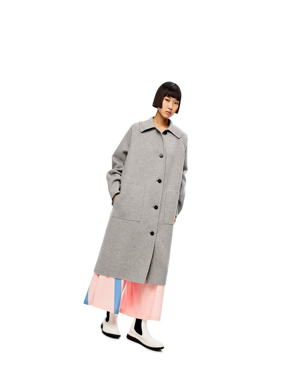 Loewe Coat in cashmere Grise | 5601BJRLS