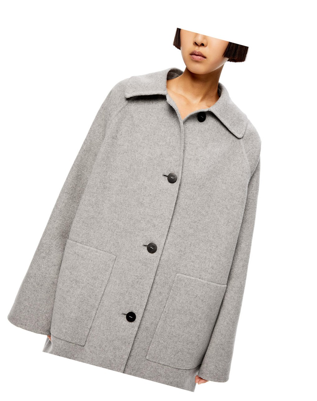 Loewe Coat in cashmere Grise | 5601BJRLS