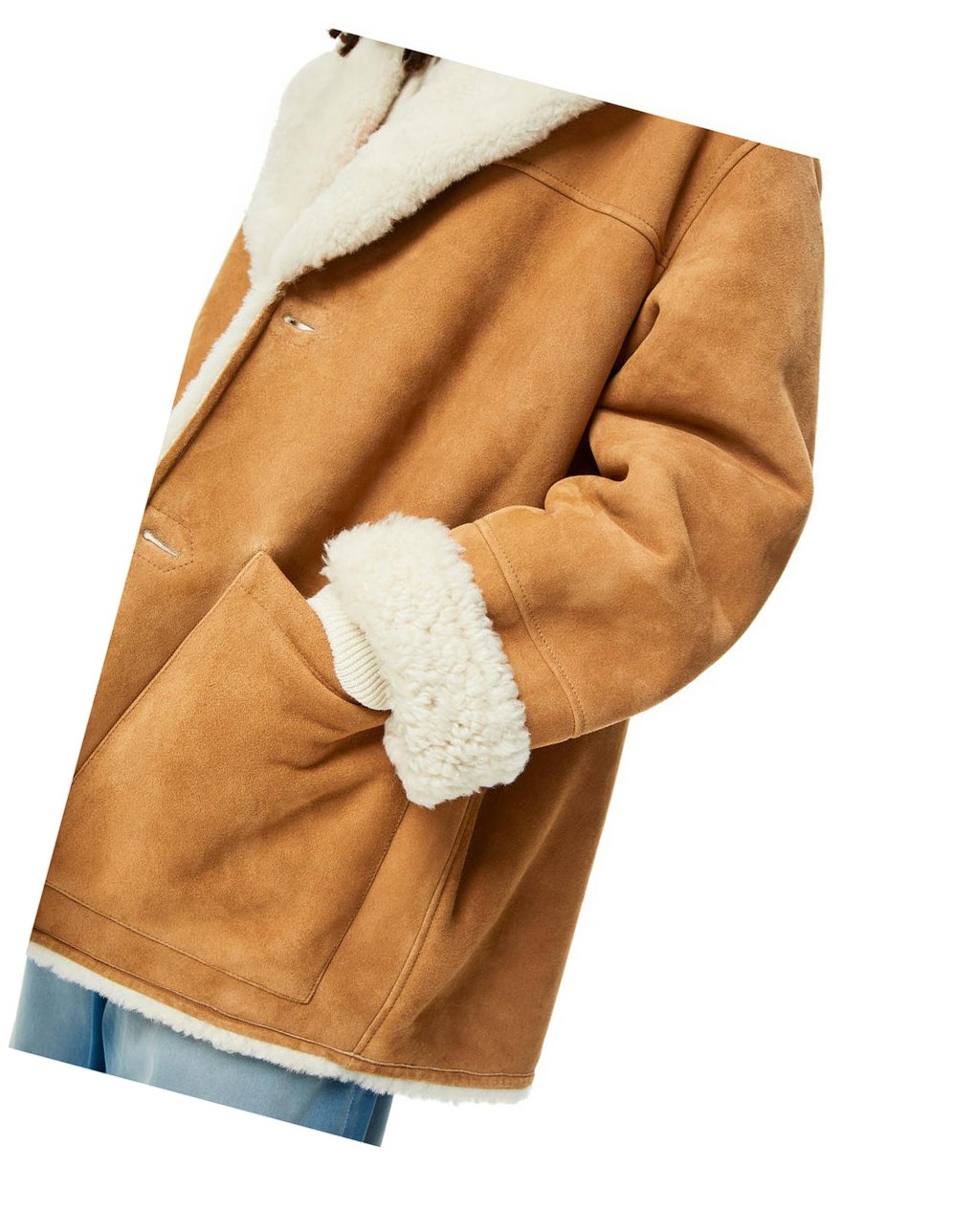 Loewe Coat in shearling Blanche | 0254DFHAS