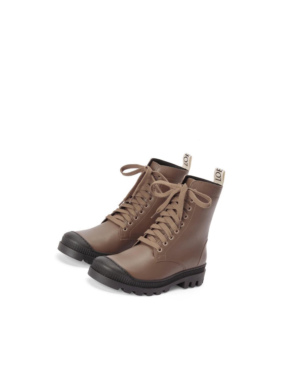 Loewe Combat boot in calfskin Kaki Vert | 5816SHIBE